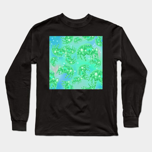 Pale Green Rainbow Space Spider (Bold Jumper) All Over Print Long Sleeve T-Shirt by RJKpoyp